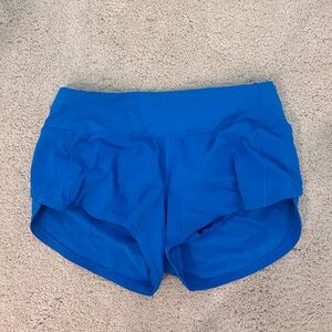 LULULEMON, size 2, 2.5 in, color- poolside, low rise sped ups